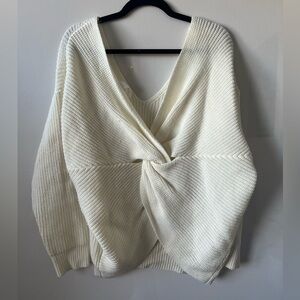 TALL Cream Knit Cross-back Sweater